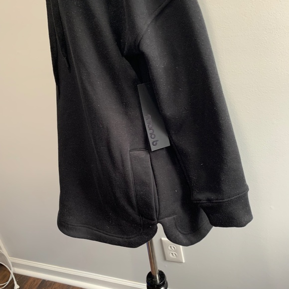 Mono B Pullover Sweatshirt Black  Women’s Med cowl neck drawstring fleece lined - Picture 7 of 16